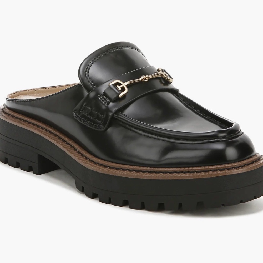Sam Edelman Lennon Loafer Mule 8 Black Slip On Office Y2K